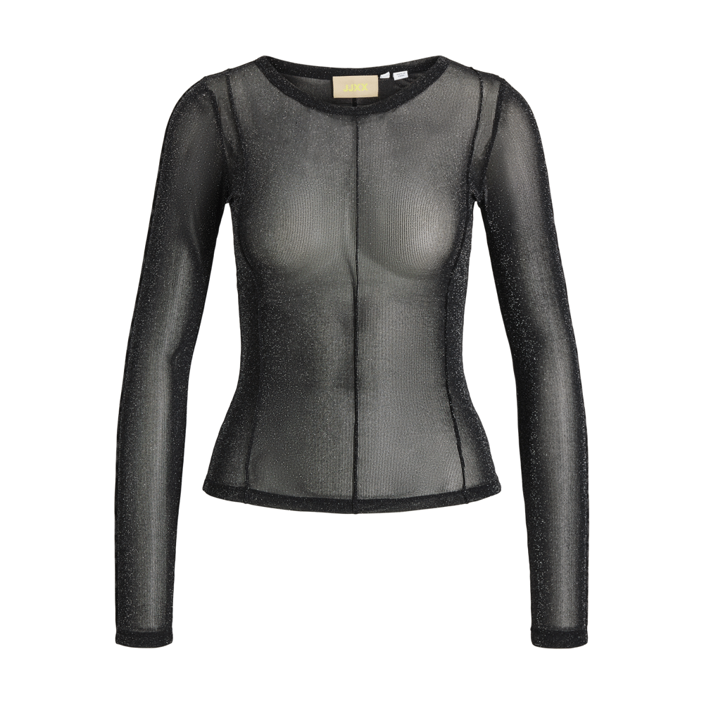 JJXX Minna Mesh Glitter Long Sleeve Top